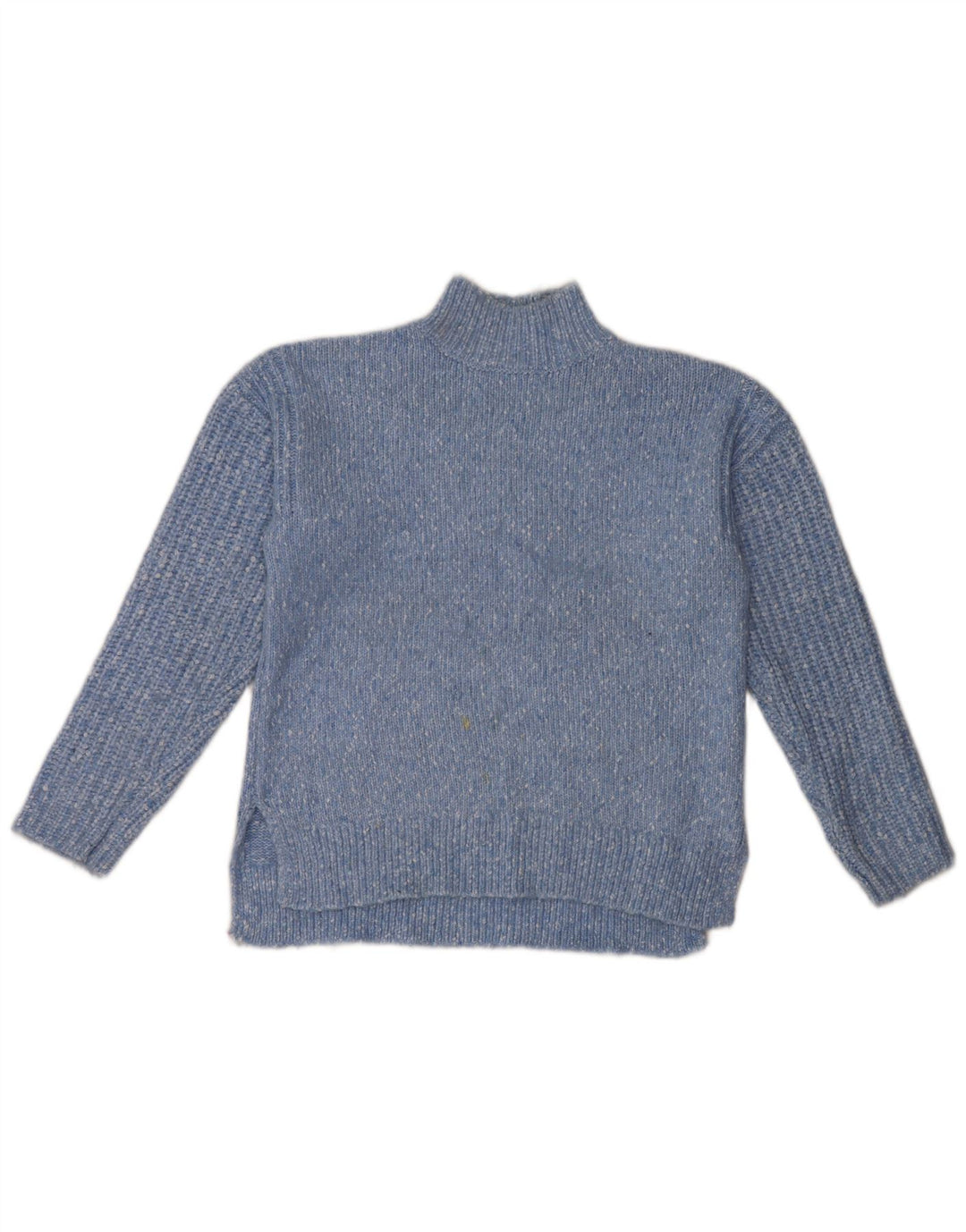 Marks & Spencer Womens Turtle Neck Jumper Sweater UK 14 Medium Blue Flecked
