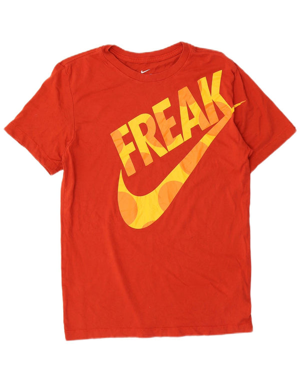 Nike Mens Dri Fit Graphic T-Shirt Top Small Orange Cotton