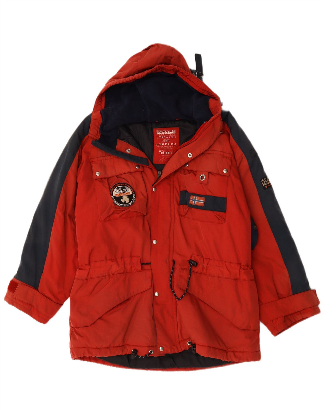 Napapijri Mens Graphic Windbreaker Jacket UK 38 Medium Red Colourblock