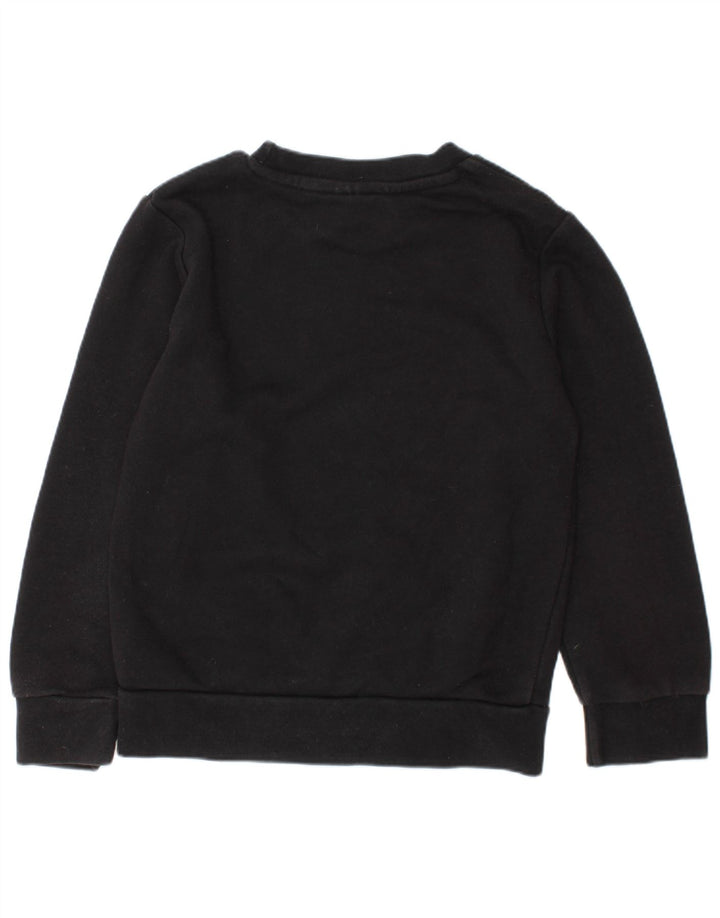 ADIDAS Boys Graphic Sweatshirt Jumper 5-6 Years Black Cotton