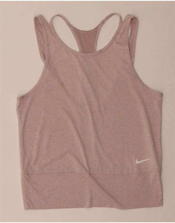 Nike Womens Dri Fit Vest Top UK 12 Medium Pink Polyester