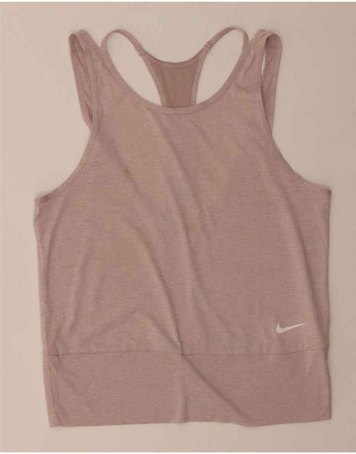 Nike Womens Dri Fit Vest Top UK 12 Medium Pink Polyester