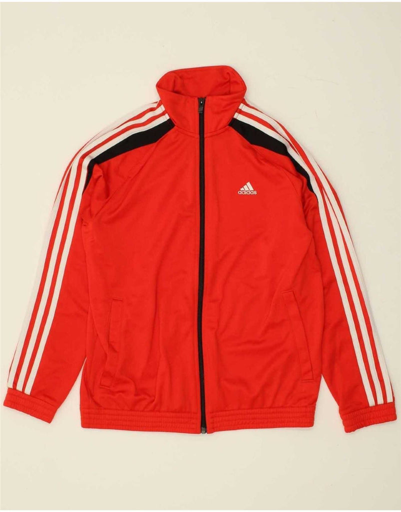 ADIDAS Boys Tracksuit Top Jacket 13-14 Years Red Polyester Vintage Adidas and Second-Hand Adidas from Messina Hembry 