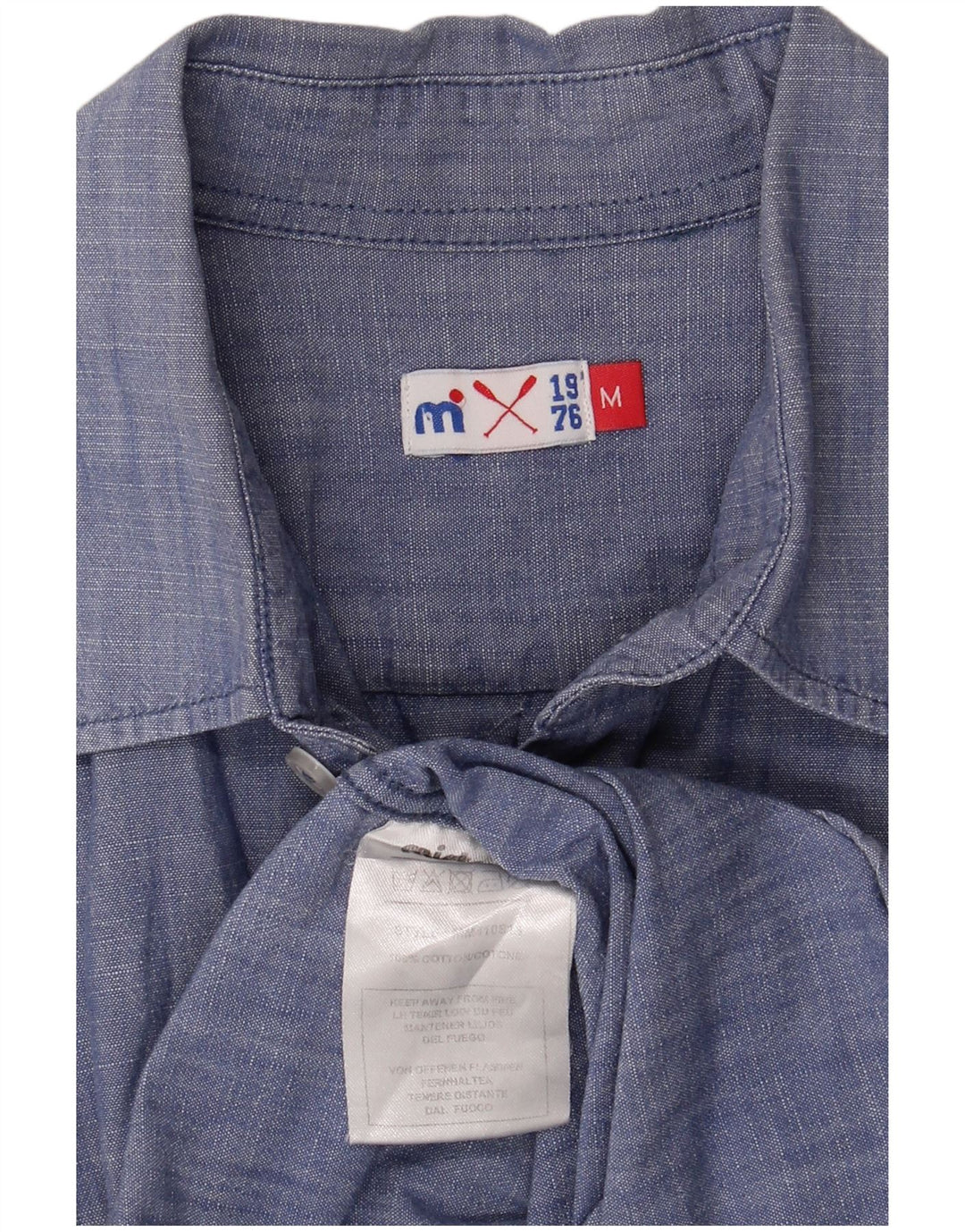 Vintage Mens Shirt Medium Blue Cotton