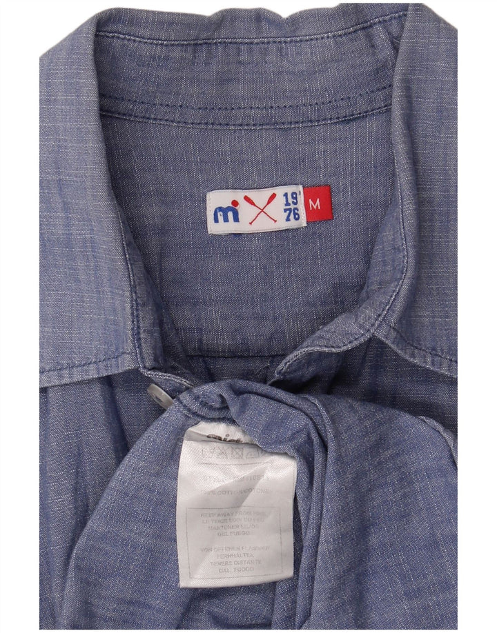 Vintage Mens Shirt Medium Blue Cotton
