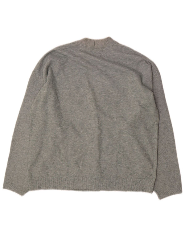 Massimo Dutti Womens Oversized Cardigan Sweater UK 6 XS Grey