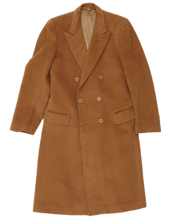 Elle Womens Double Breasted Coat 2XL Brown Wool