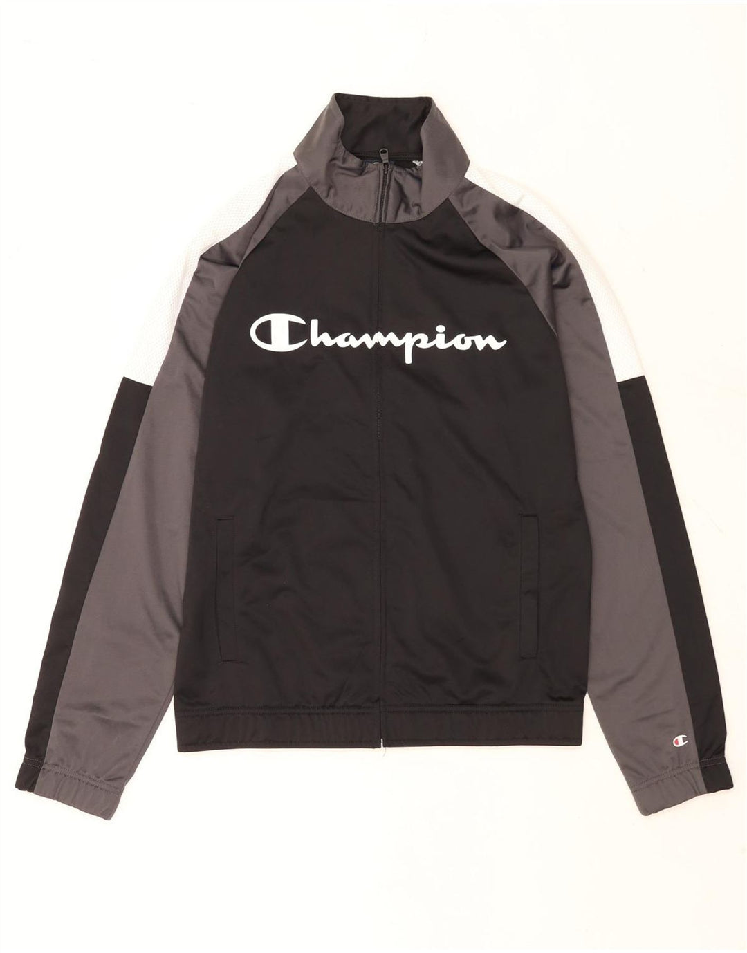 Champion Mens Graphic Tracksuit Top Jacket Medium Black Colourblock