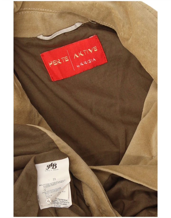 Krizia Womens Utility Jacket UK 16 Large Beige Cotton