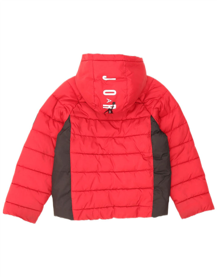 Jordan Boys Graphic Hooded Padded Jacket 8-9 Years Small Red Colourblock