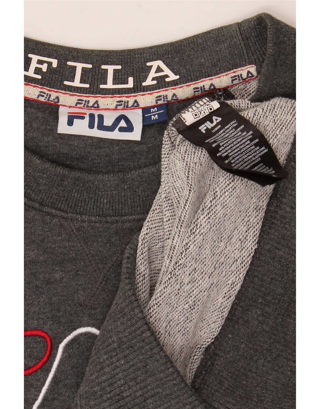 Fila Mens Graphic Sweatshirt Jumper Medium Grey Flecked Cotton