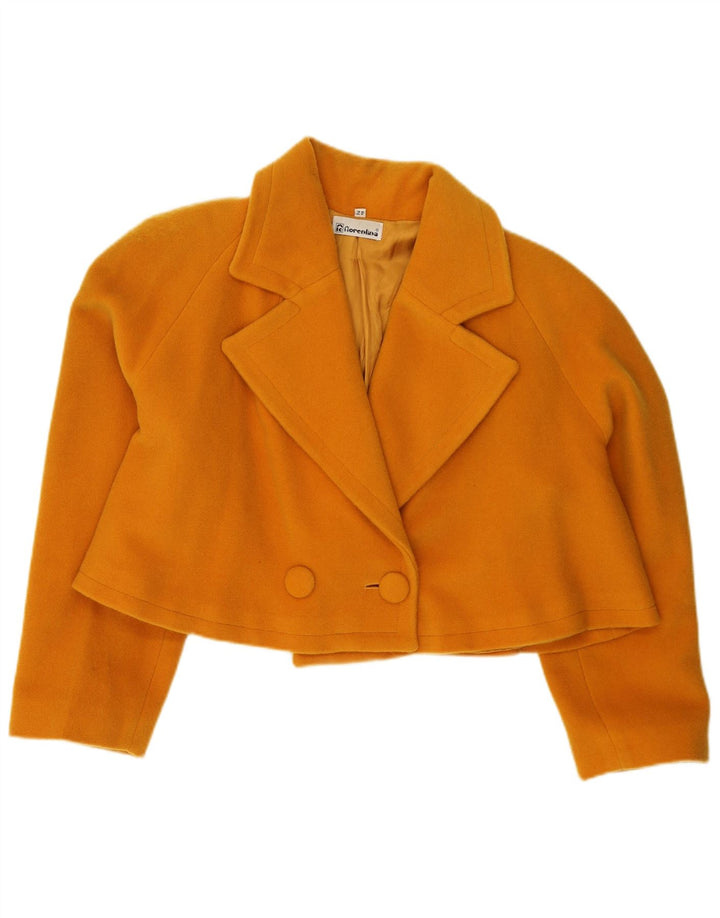 Vintage Womens Oversized Crop Blazer Jacket IT 42 Medium Yellow