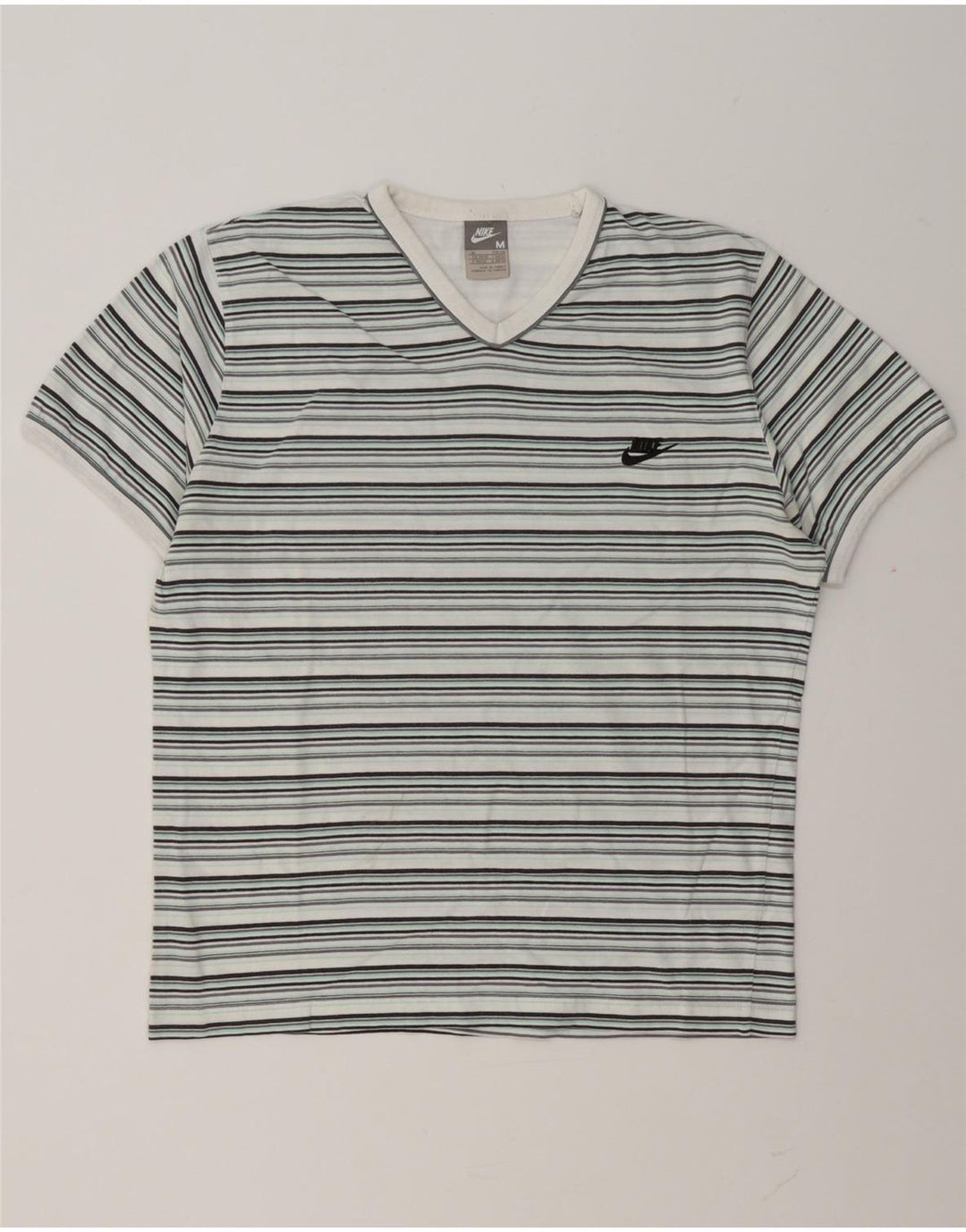 Nike Mens T-Shirt Top Medium Multicoloured Striped
