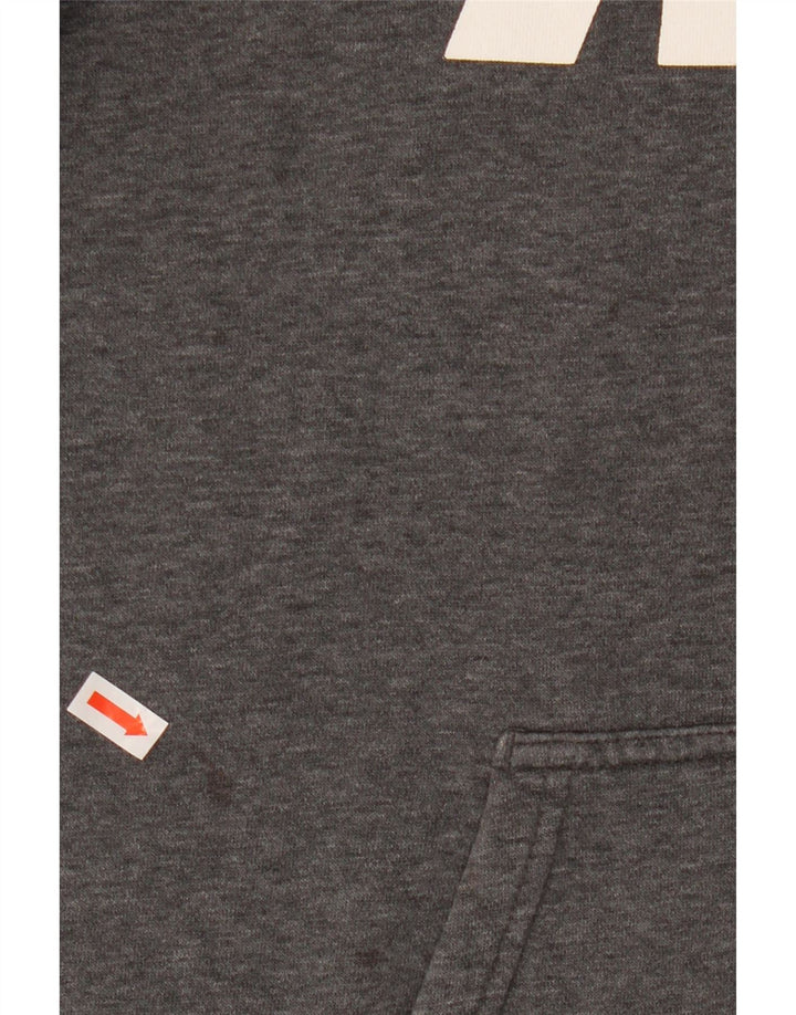 Nike Mens Graphic Hoodie Jumper Large Grey Flecked Cotton
