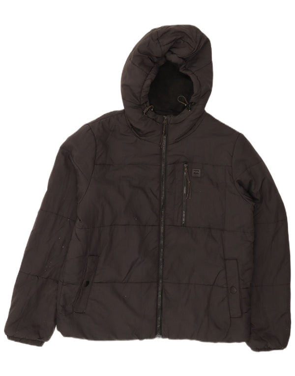 Billabong Mens Hooded Padded Jacket UK 38 Medium Black Nylon