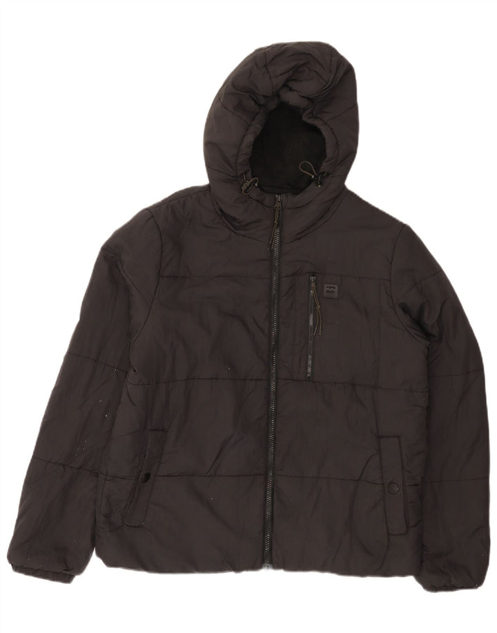 Billabong Mens Hooded Padded Jacket UK 38 Medium Black Nylon