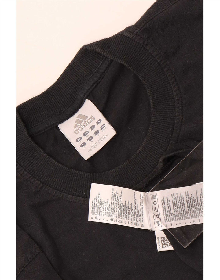 Adidas Mens T-Shirt Top Small Black Cotton