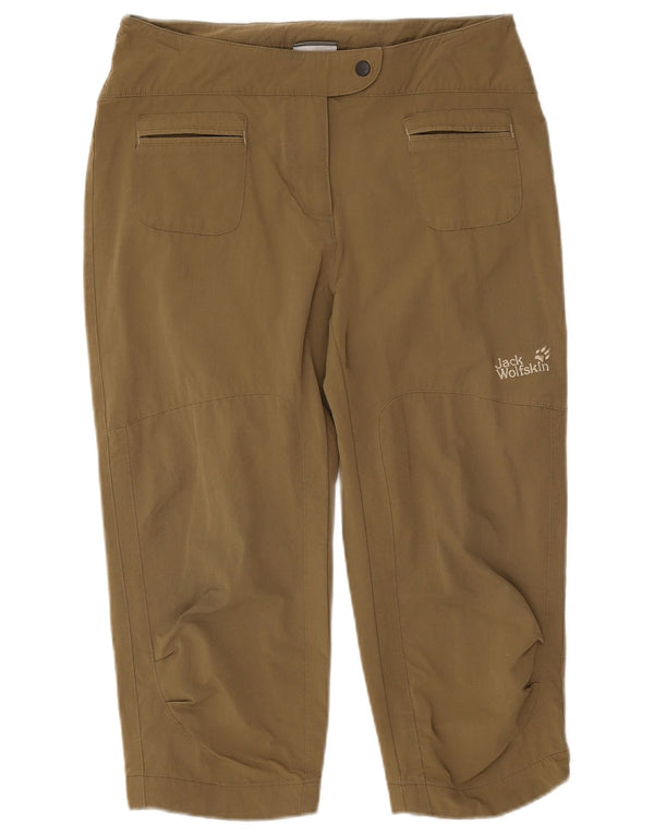 Jack Wolfskin Womens Hiking Capri Trousers UK 8/10 Small W28 L18 Khaki