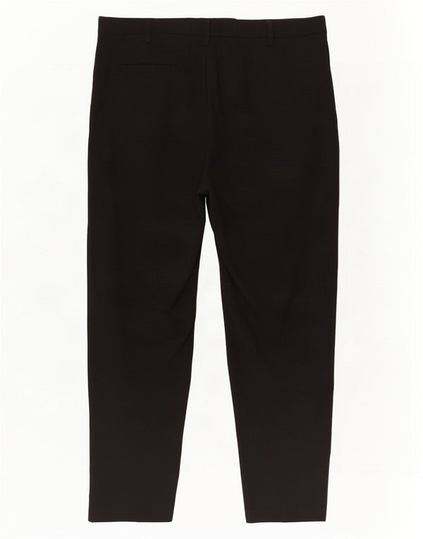 Marks & Spencer Womens High Waist Suit Trousers UK 16 Large W34 L27 Black