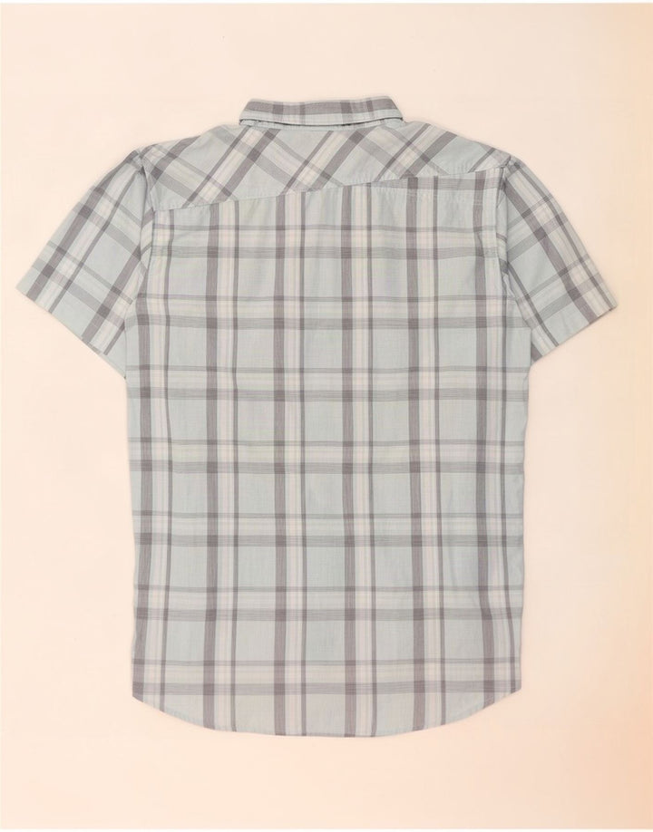 Oakley Mens Short Sleeve Shirt Medium Blue Check Cotton