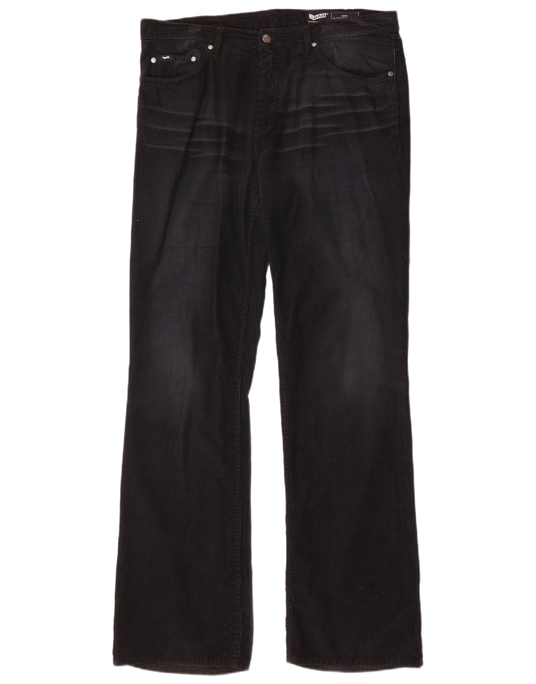 Gas Mens Bootcut Corduroy Trousers W36 L34 Black
