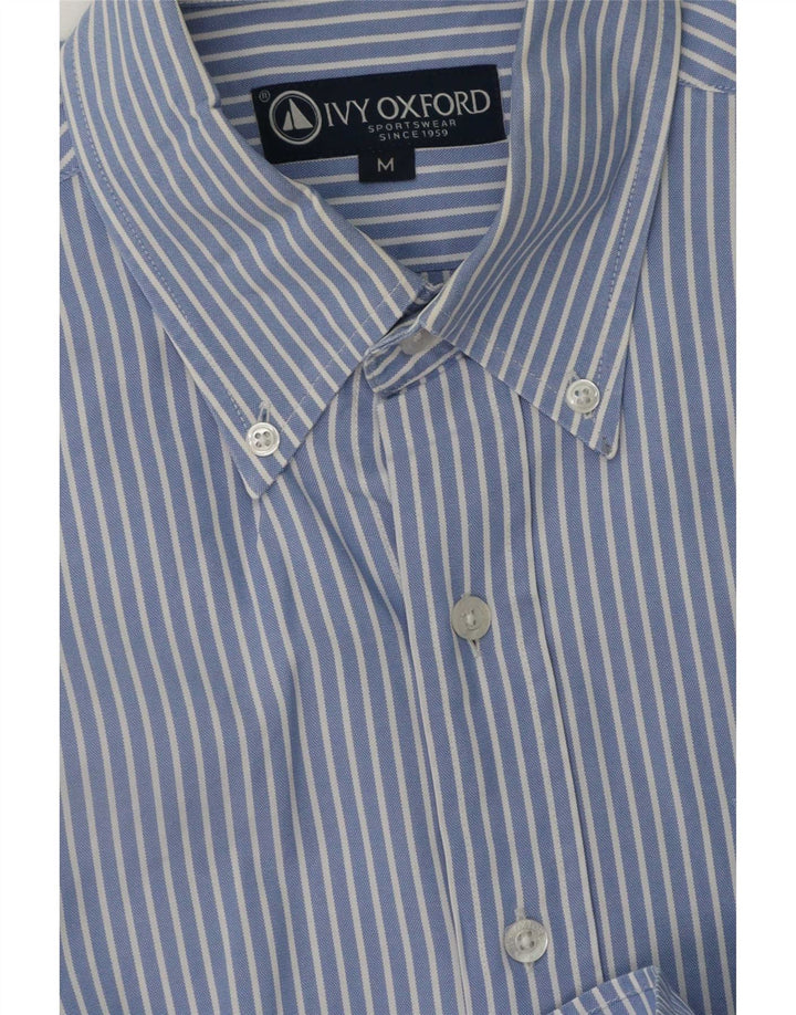 Ivy Oxford Mens Shirt Medium Blue Pinstripe