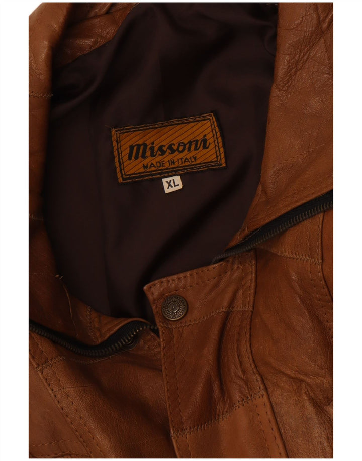 Missoni Mens Leather Jacket UK 42 XL Brown