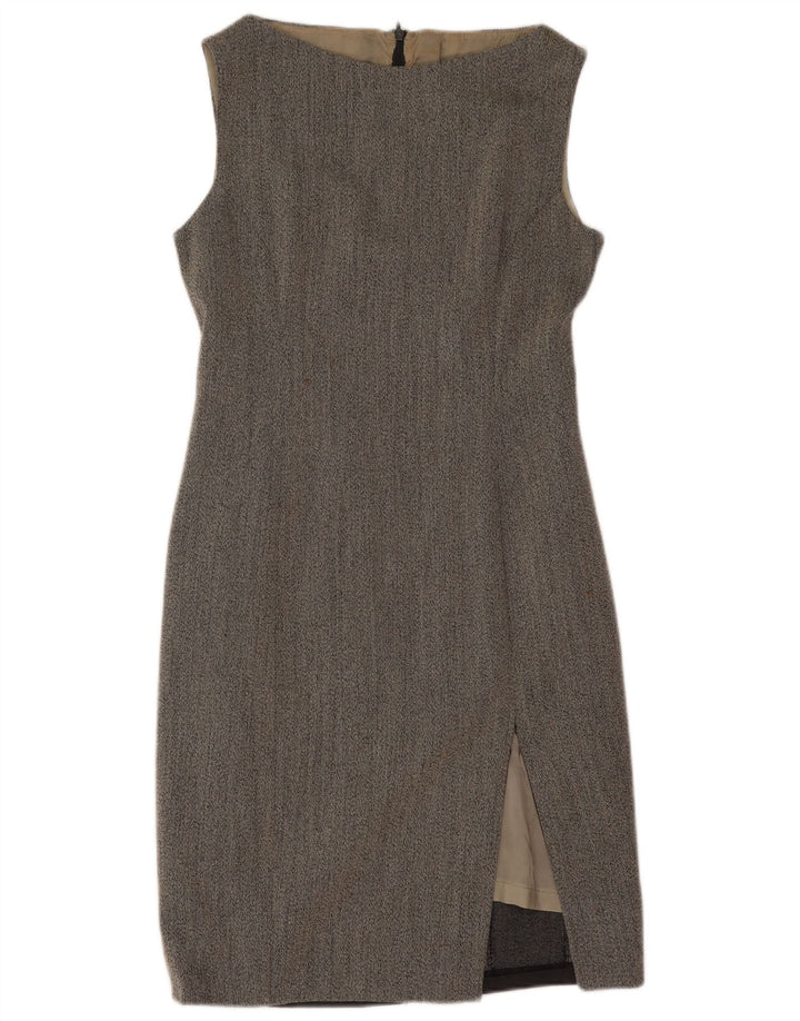 Vintage Womens Sleeveless Sheath Dress UK 12 Medium Grey
