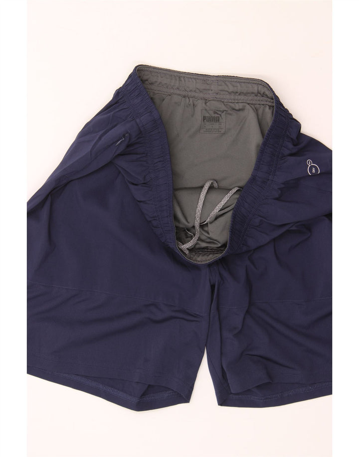 PUMA Mens Sport Shorts XL  Navy Blue Polyester Vintage Puma and Second-Hand Puma from Messina Hembry 