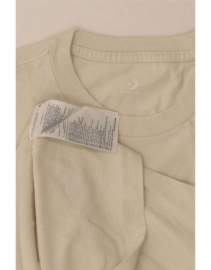 Converse Womens T-Shirt Top UK 12 Medium Beige Cotton
