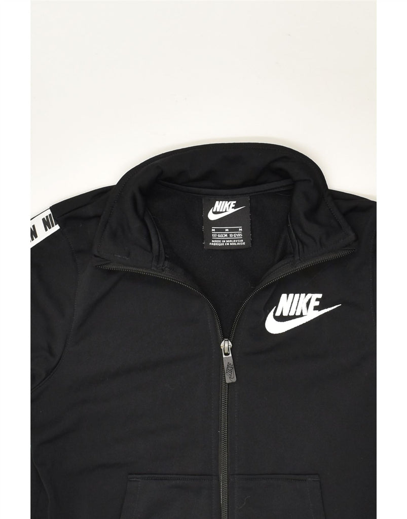 NIKE Boys Graphic Tracksuit Top Jacket 10-11 Years Medium  Black Polyester | Vintage Nike | Thrift | Second-Hand Nike | Used Clothing | Messina Hembry 