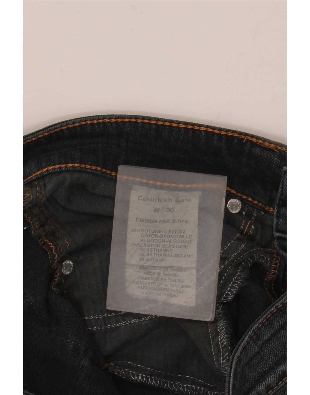 Calvin Klein Womens Straight Jeans W30 L26 Navy Blue Cotton