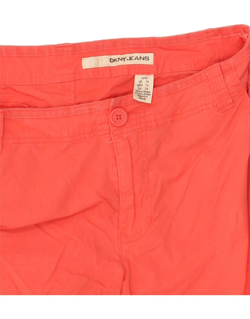 DKNY Womens Cargo Shorts US 14 XL W34  Red Cotton | Vintage Dkny | Thrift | Second-Hand Dkny | Used Clothing | Messina Hembry 