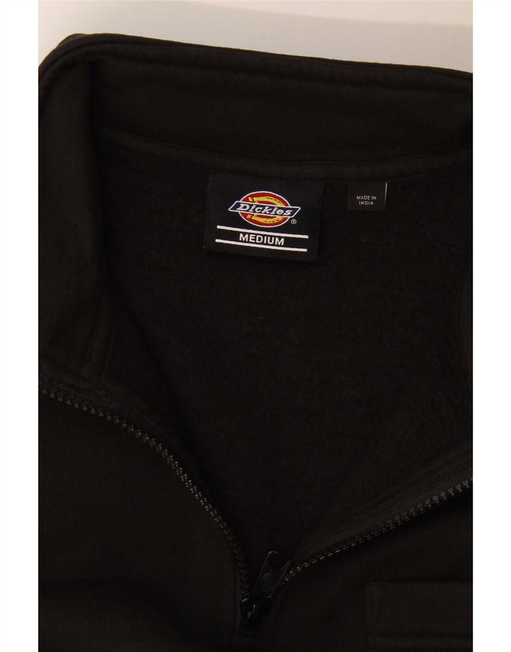 Dickies Womens Zip Neck Sweatshirt Jumper UK 14 Medium Black