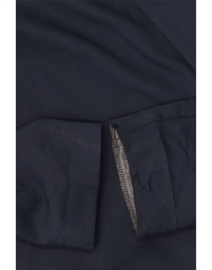Topshop Womens 1 Button Blazer Jacket UK 14 Large Navy Blue Polyester
