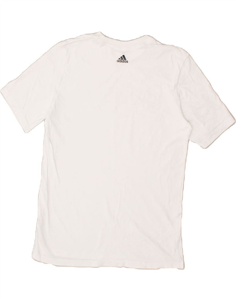 ADIDAS Girls Graphic T-Shirt Top 15-16 Years White Cotton Vintage Adidas and Second-Hand Adidas from Messina Hembry 