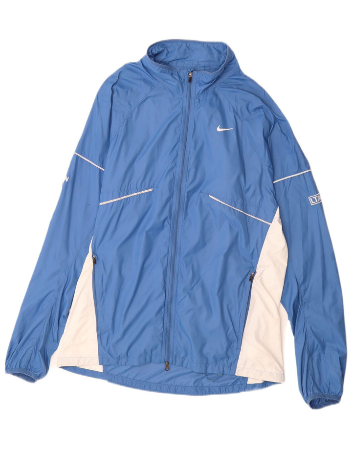 Nike Mens Rain Jacket UK 38 Medium Blue Colourblock Nylon