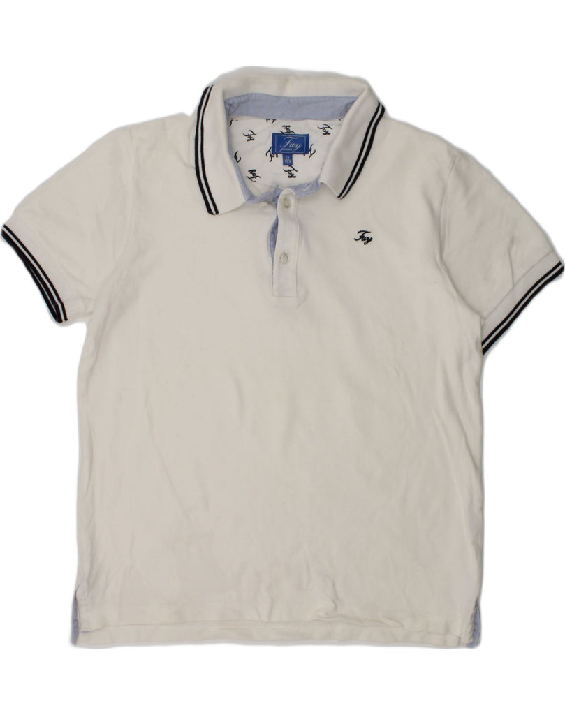 FAY Boys Polo Shirt 11-12 Years White Cotton | Vintage Fay | Thrift | Second-Hand Fay | Used Clothing | Messina Hembry 