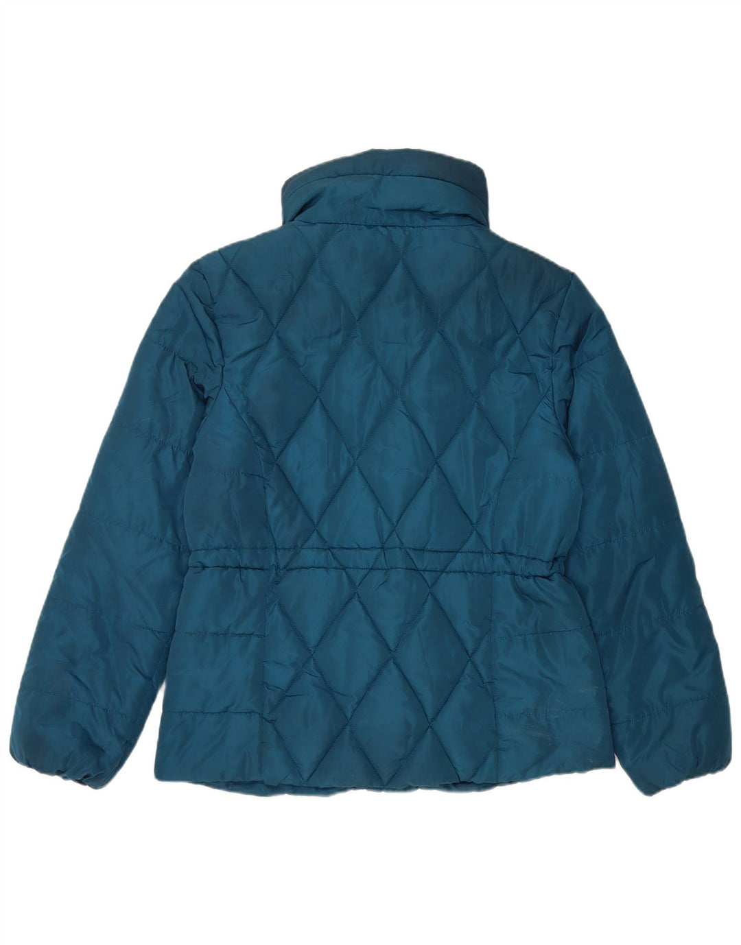 Marks & Spencer Womens Quilted Padded Jacket UK 12 Medium Blue Polyester