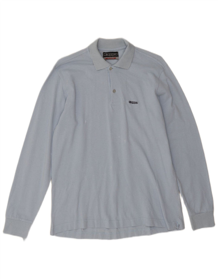 Kappa Mens Long Sleeve Polo Shirt Medium Blue Cotton