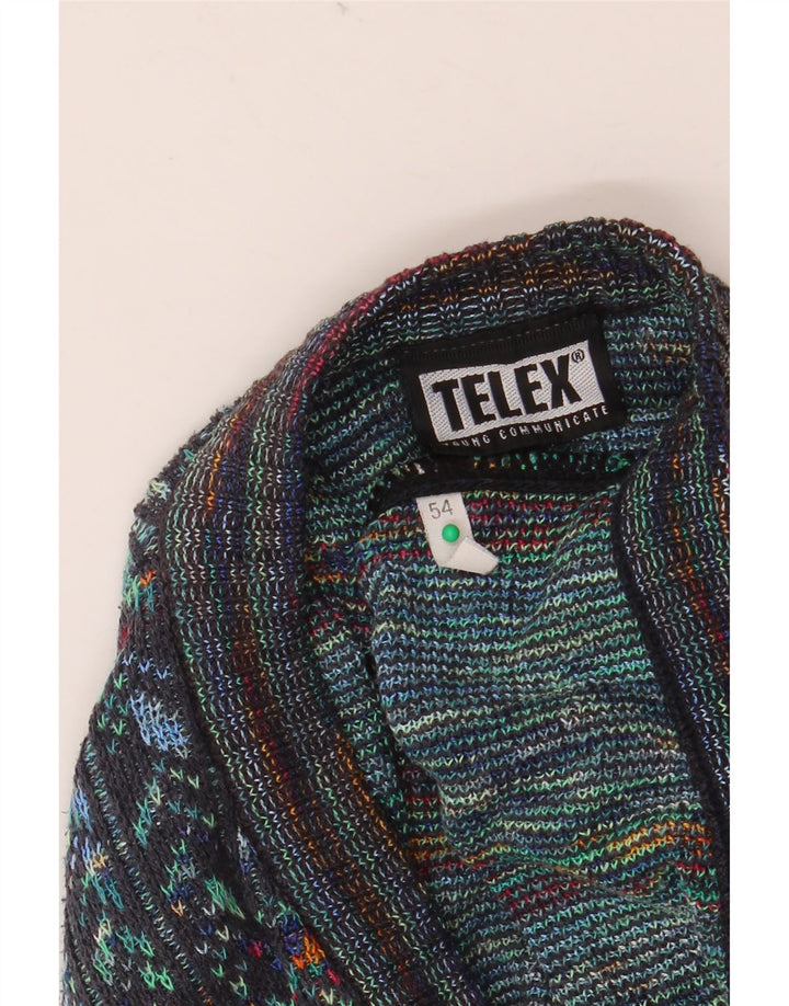 Vintage Mens Cardigan Sweater IT 54 XL Multicoloured Geometric