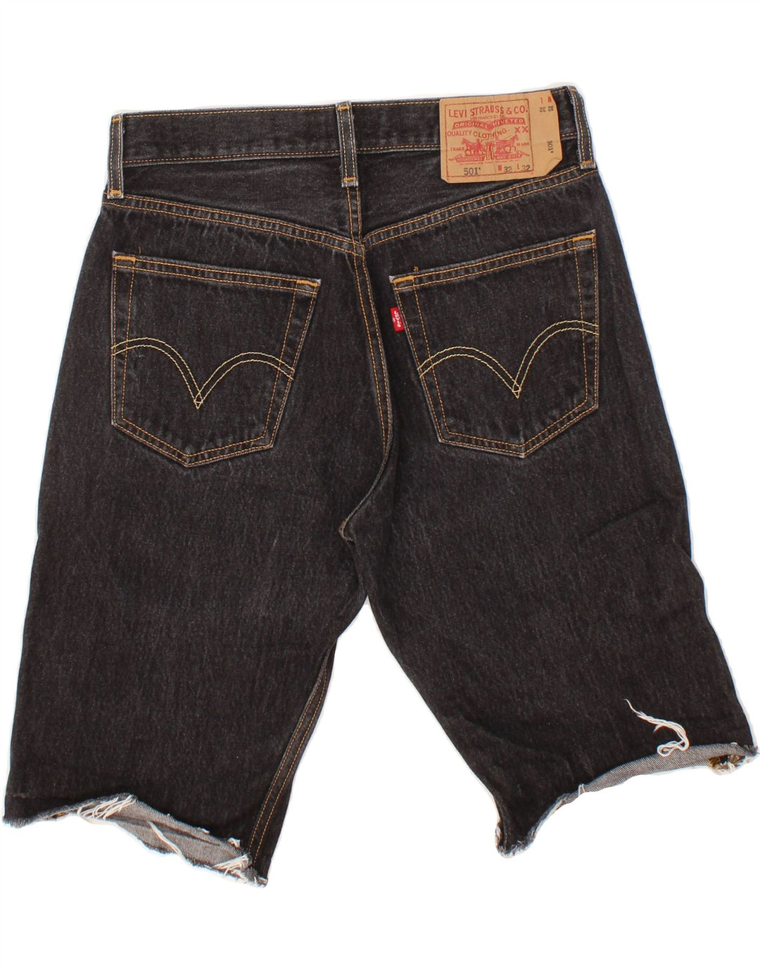 LEVI'S Mens 501 Denim Shorts W32 Medium Black Cotton