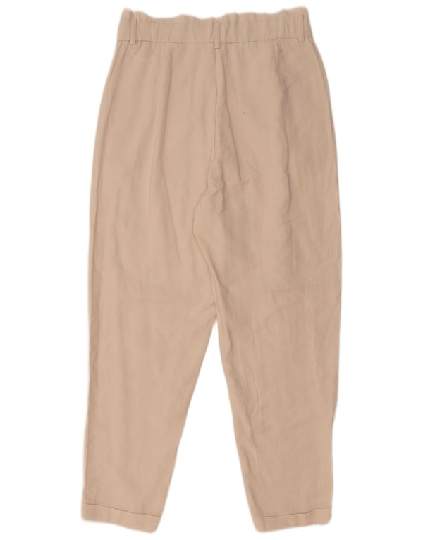 Zara Womens High Waist Tapered Casual Trousers Small W26 L25 Off White