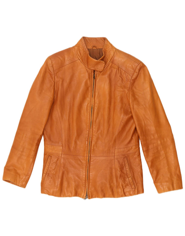 Martin Eden Womens Leather Jacket IT 44 Medium Brown Leather