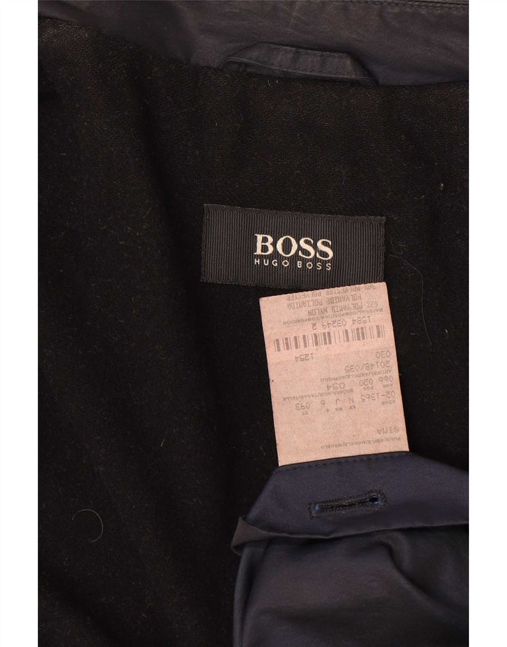 Hugo Boss Mens Windbreaker Jacket IT 54 2XL Navy Blue Nylon