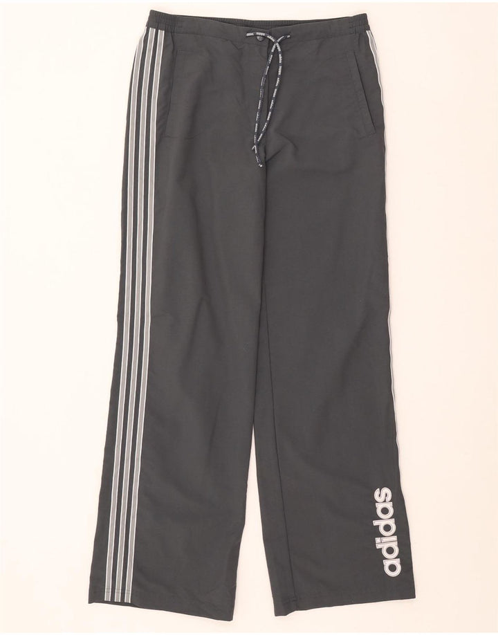 Adidas Womens Graphic Tracksuit Trousers UK 12 Medium Grey Nylon