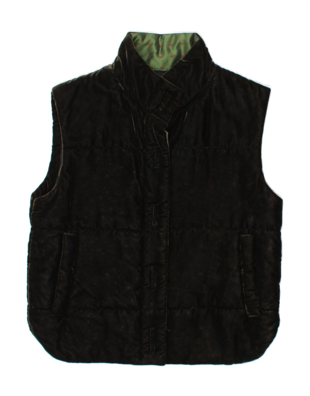VINTAGE Womens Gilet IT 42 Medium Green Viscose Vintage Vintage and Second-Hand Vintage from Messina Hembry 