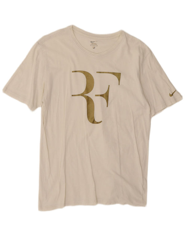 Nike Mens Roger Federer Graphic T-Shirt Top Medium White Cotton