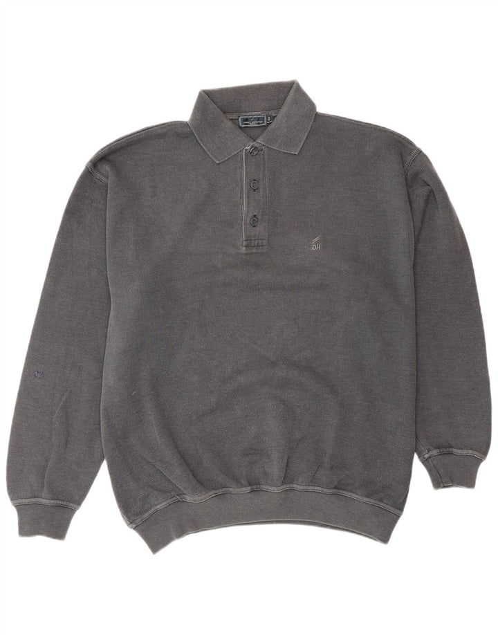 Daniel Hechter Mens Polo Neck Jumper Sweater IT 50 Medium Grey Cotton