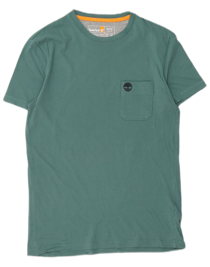 Timberland Mens Slim Fit T-Shirt Top Medium Green Cotton